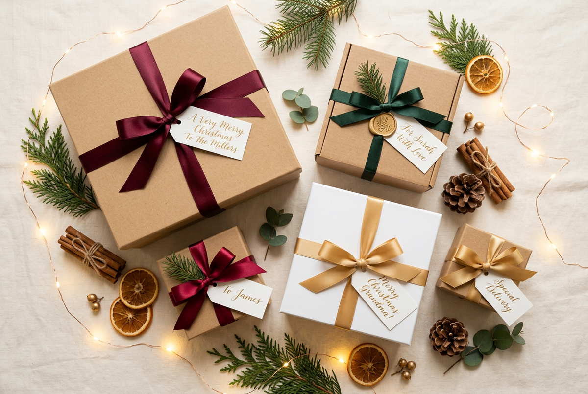 Holiday gift box with thoughtfully curated gifts by Gathered With Purpose